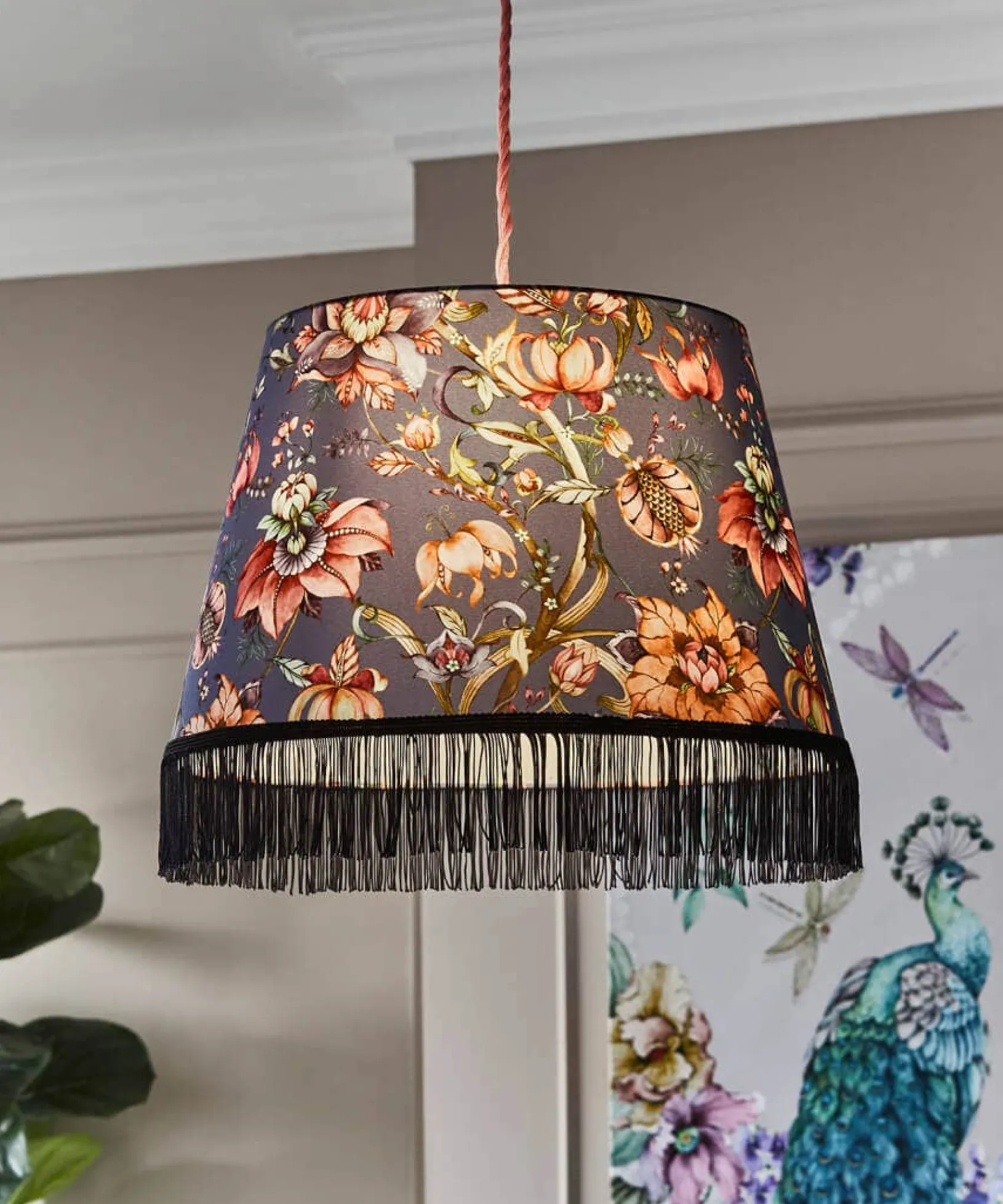 nouveau_printed_pendant_s_2.webp Living Room | Bedroom | Nouveau Reflections | Floral Décor | Nature Décor | Lighting & Lamps | Home | Home | Home | Home | Home | Home Joe Browns Nouveau Printed Pendant Shade Grey