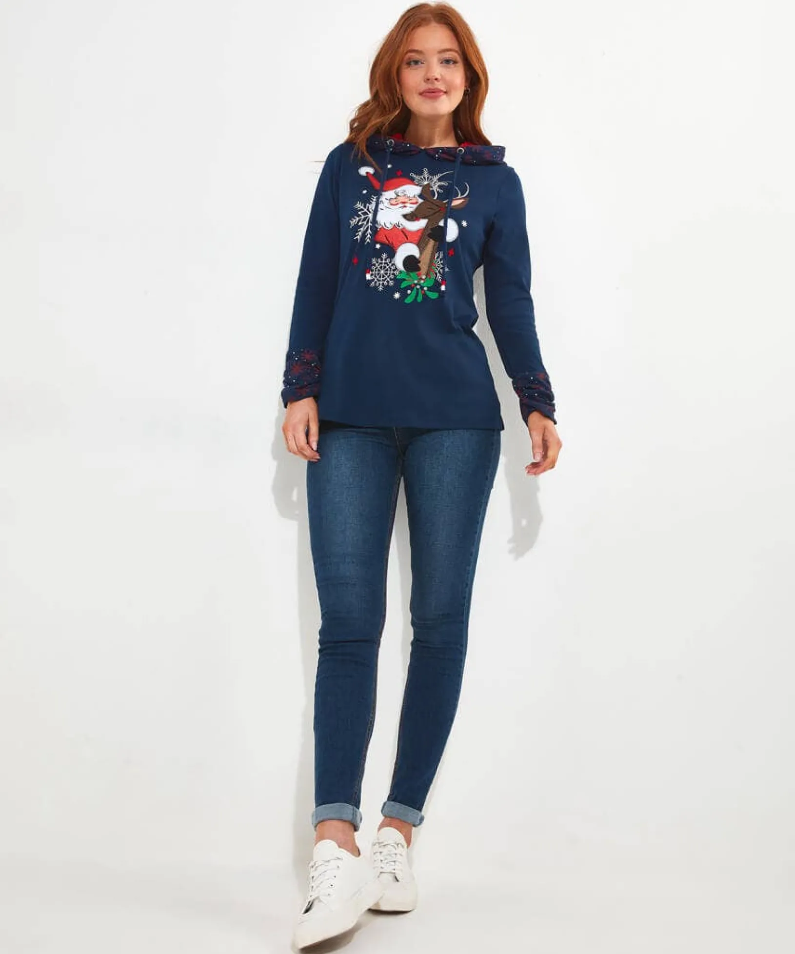 novelty_sweat_4.webp Shop Women's Collection | Tops, Tunics & Blouses | Half Price Christmas Styles | Sale Tops, Tunics & Blouses | Top Picks | Women's | Women's | Women's Joe Browns Novelty Sweat Navy