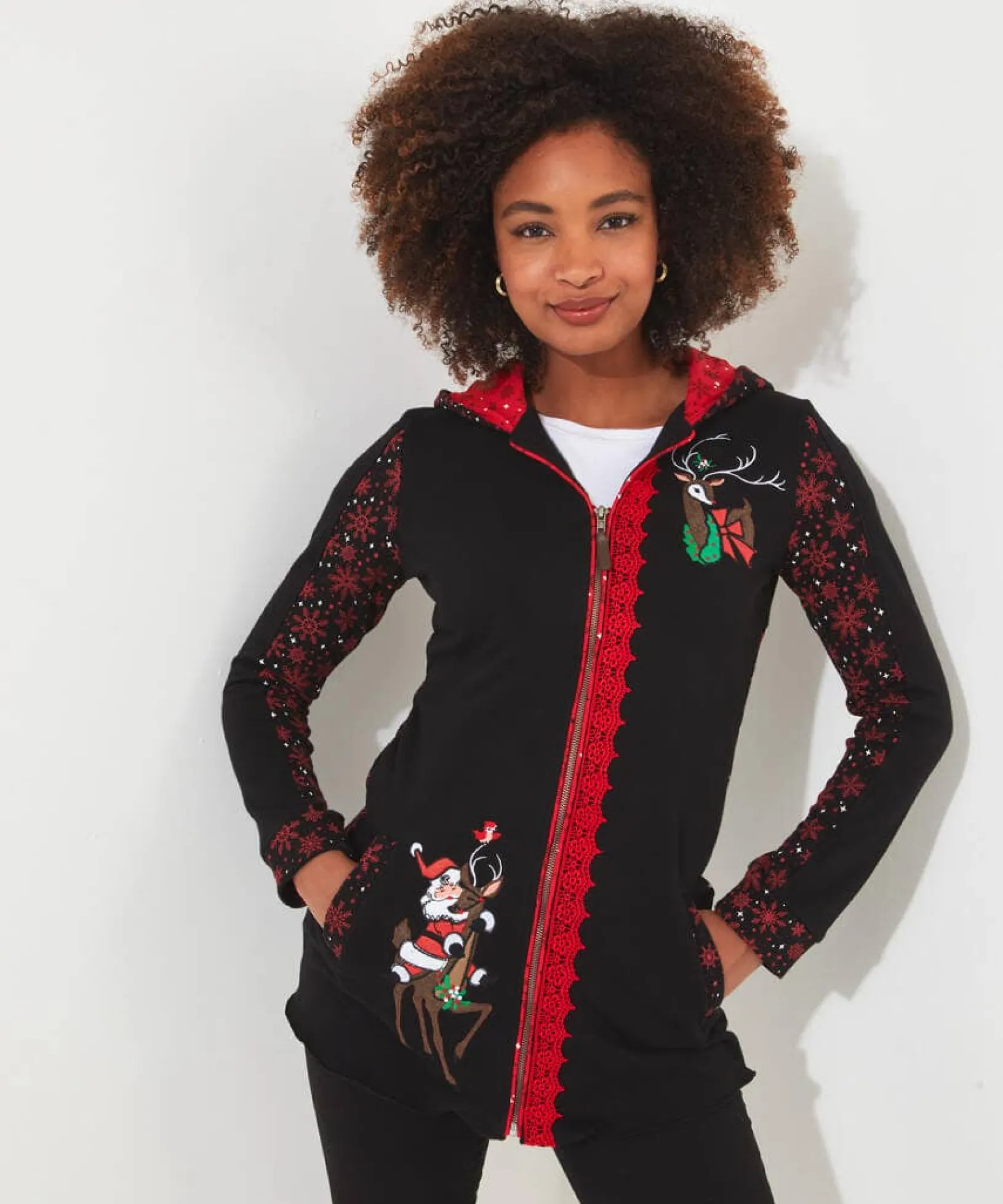 novelty_zip_sweat_0.webp Shop Women's Collection | Occasion Outfits | Tops, Tunics & Blouses | Half Price Christmas Styles | Sale Tops, Tunics & Blouses | Top Picks | Top Picks | Women's | Women's | Women's Joe Browns Novelty Zip Sweat Black