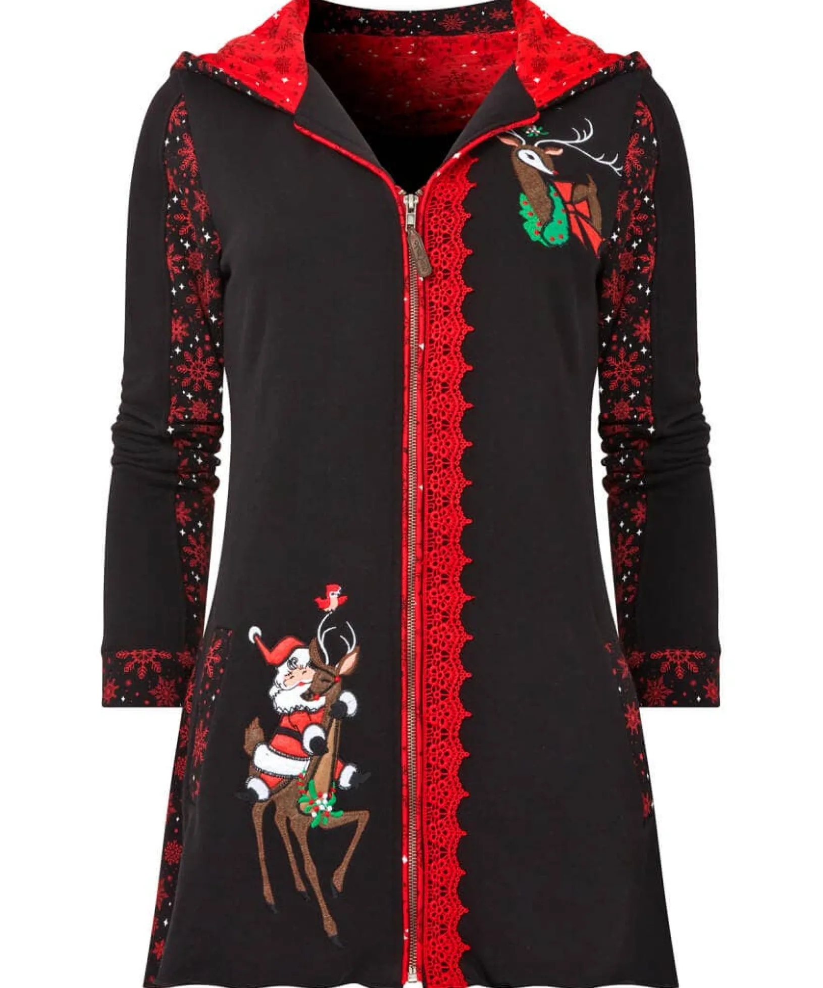 novelty_zip_sweat_1.webp Shop Women's Collection | Occasion Outfits | Tops, Tunics & Blouses | Half Price Christmas Styles | Sale Tops, Tunics & Blouses | Top Picks | Top Picks | Women's | Women's | Women's Joe Browns Novelty Zip Sweat Black