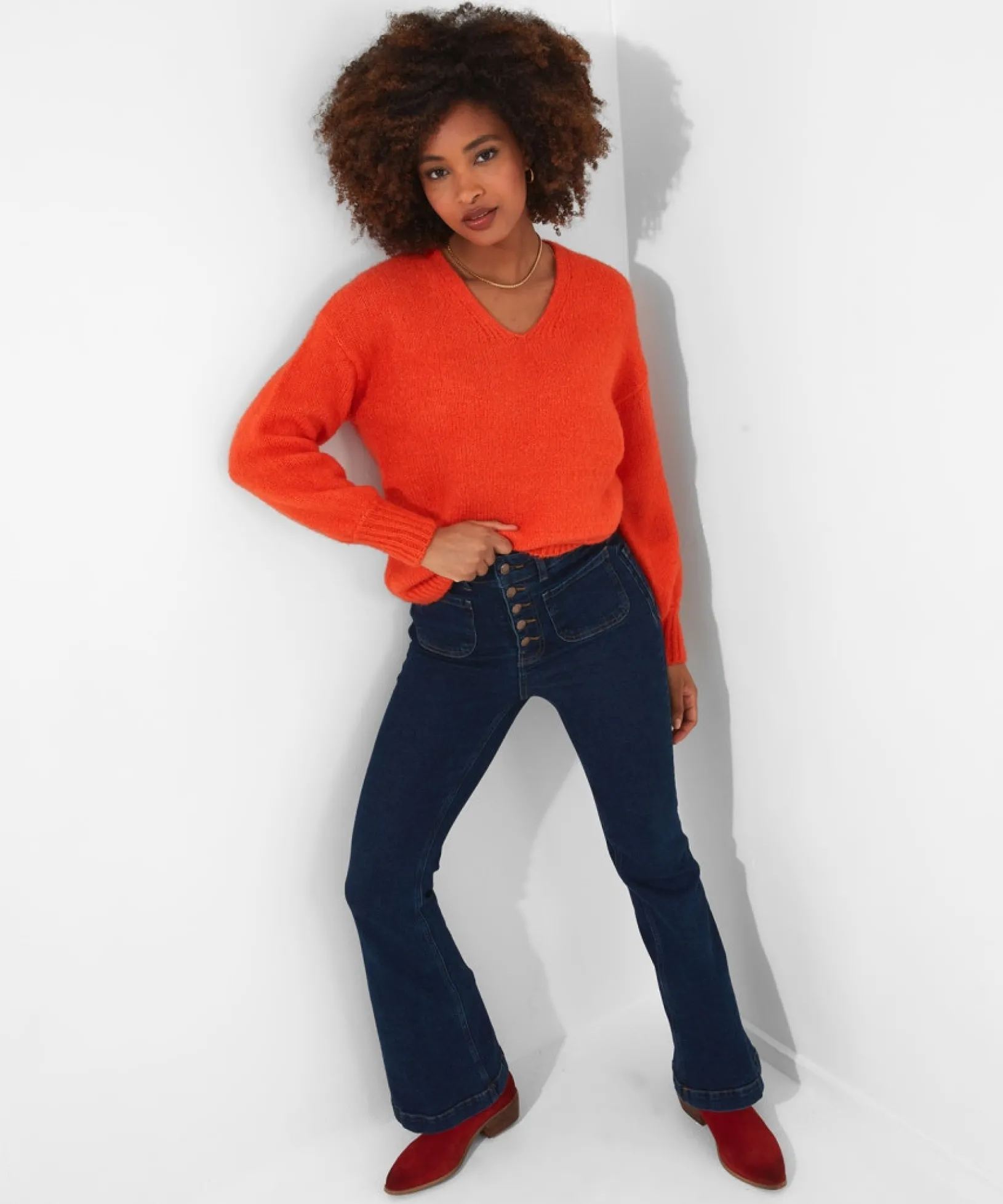oh_so_cosy_jumper_2.webp Shop Women's Collection | Cardigans & Coatigans | Sale Knitwear & Jumpers | Top Picks | Top Picks | Women's Joe Browns Oh So Cosy Jumper Orange