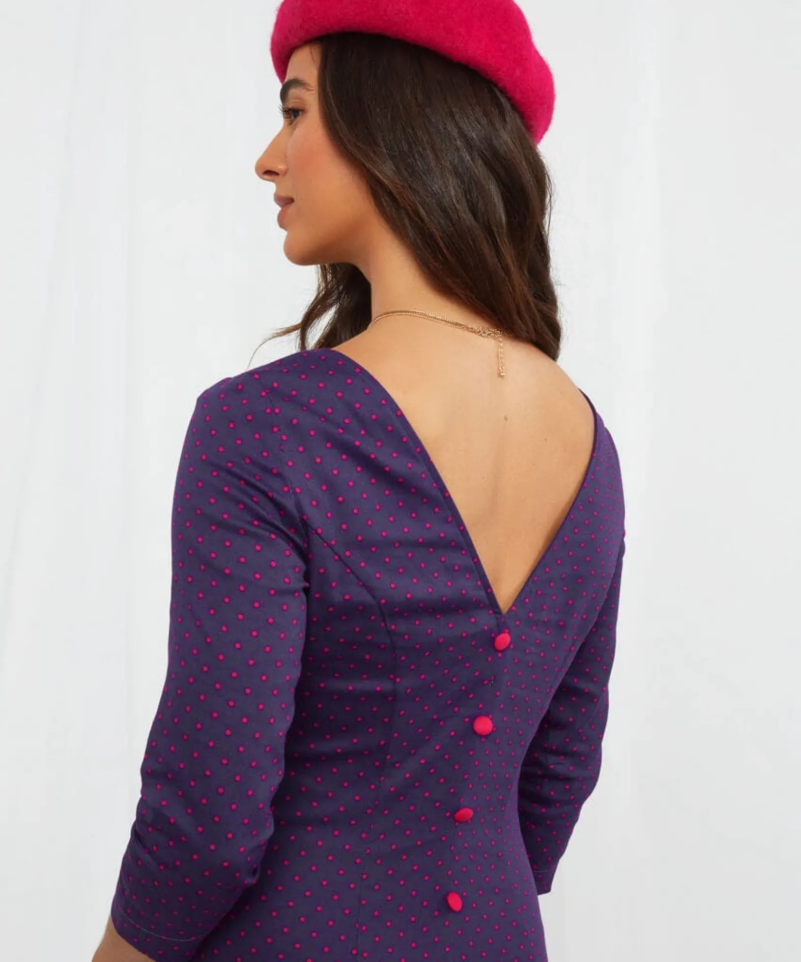 Sale Dresses | Women's Joe Browns Oh So Vintage Button Back Dress Navy