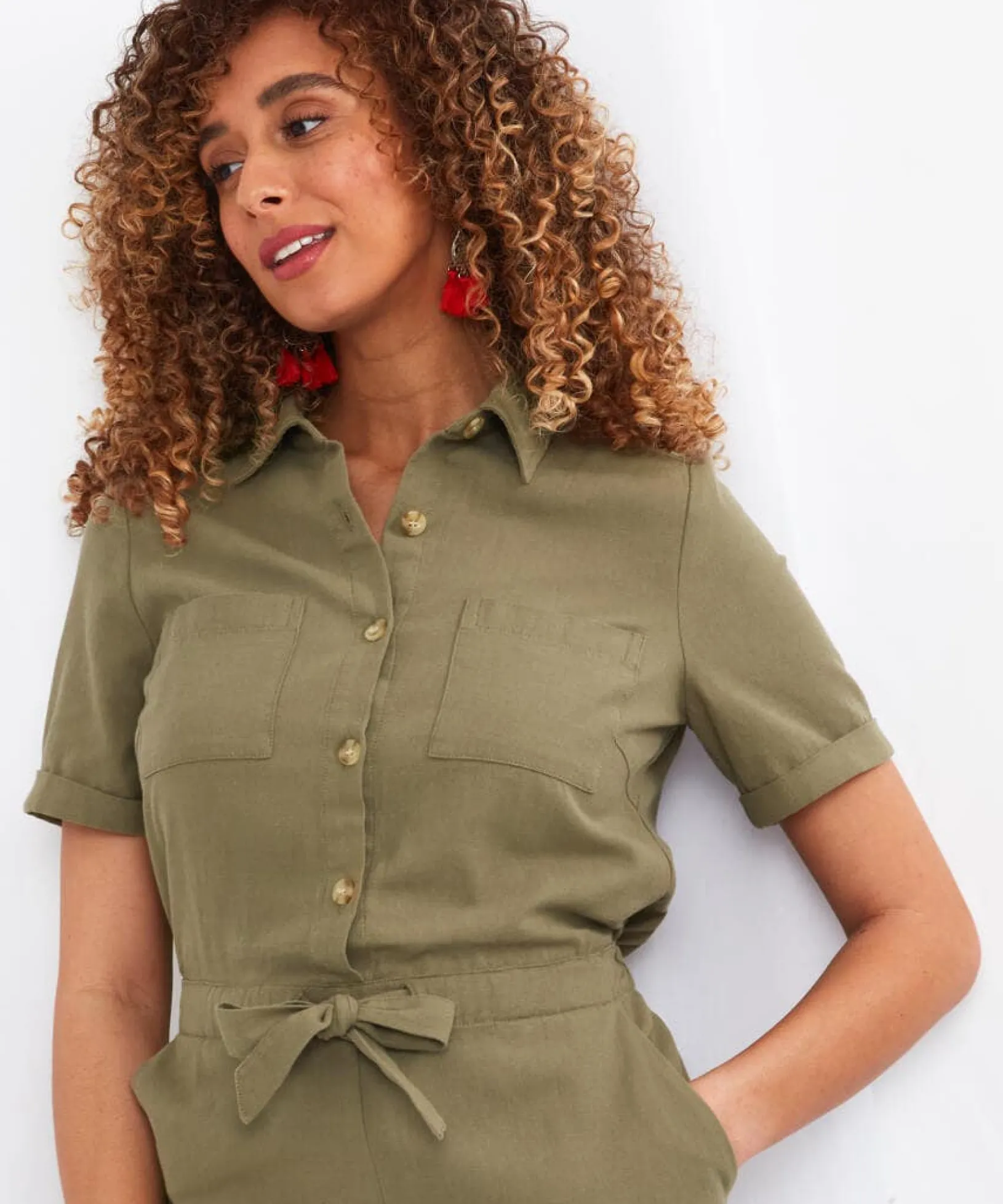 on_safari_playsuit_5.webp Sale Jumpsuits | Sale Jeans & Trousers | Women's | Women's Joe Browns On Safari Playsuit Green