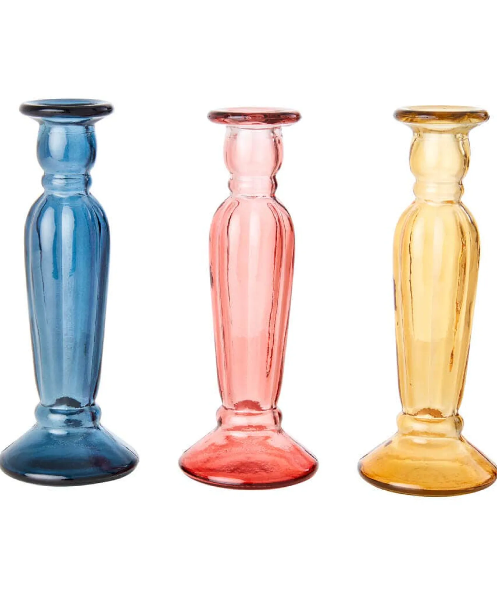 pack_of__recycled_glass_t_1.webp Living Room | Bedroom | Endless Sunsets | Home Accessories | Candles & Candle Holders | Gifts | Home | Home | Home | Home | Home | Women's Joe Browns Pack Of 3 Recycled Glass Tall Candle Holders Multi