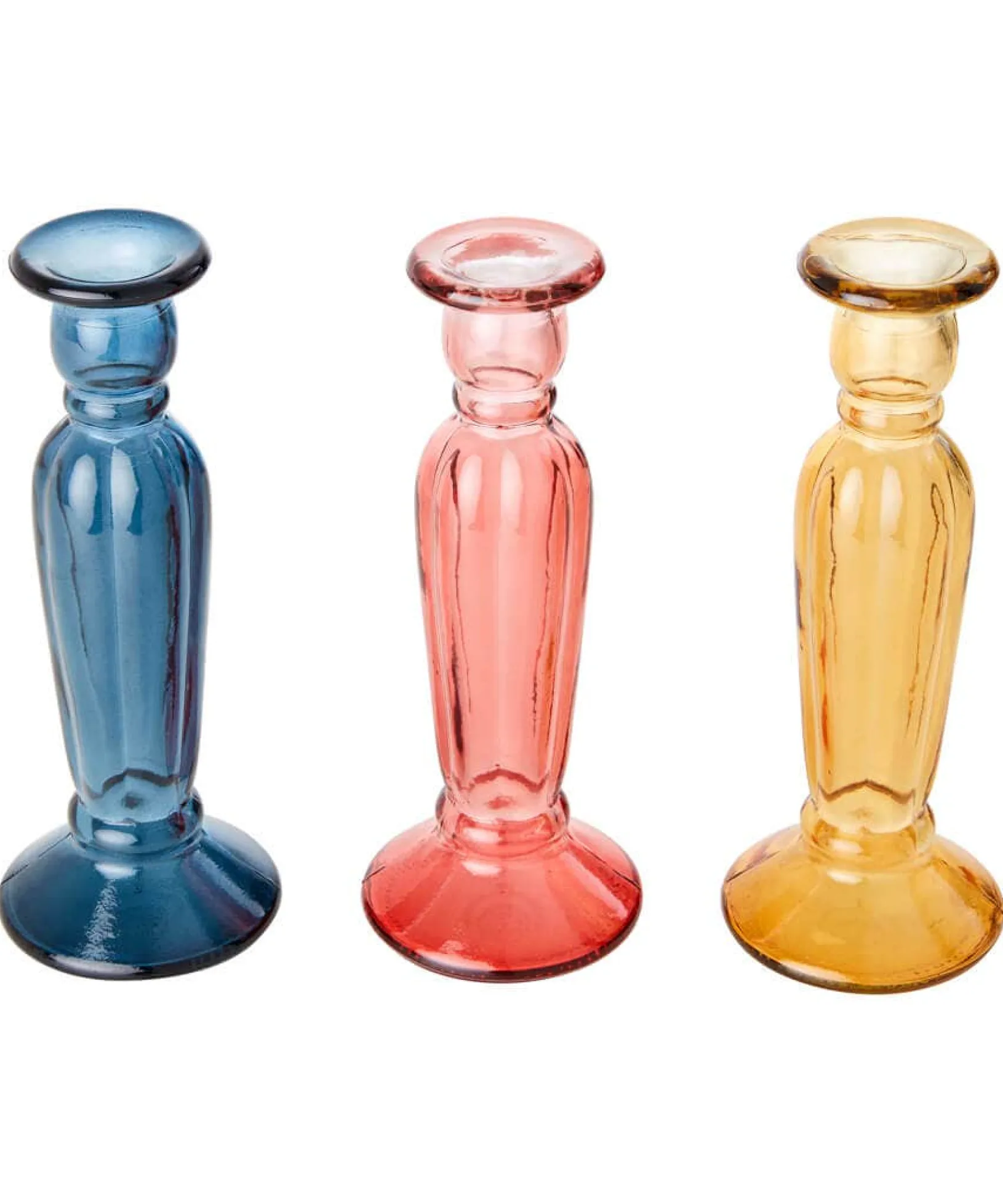 pack_of__recycled_glass_t_2.webp Living Room | Bedroom | Endless Sunsets | Home Accessories | Candles & Candle Holders | Gifts | Home | Home | Home | Home | Home | Women's Joe Browns Pack Of 3 Recycled Glass Tall Candle Holders Multi