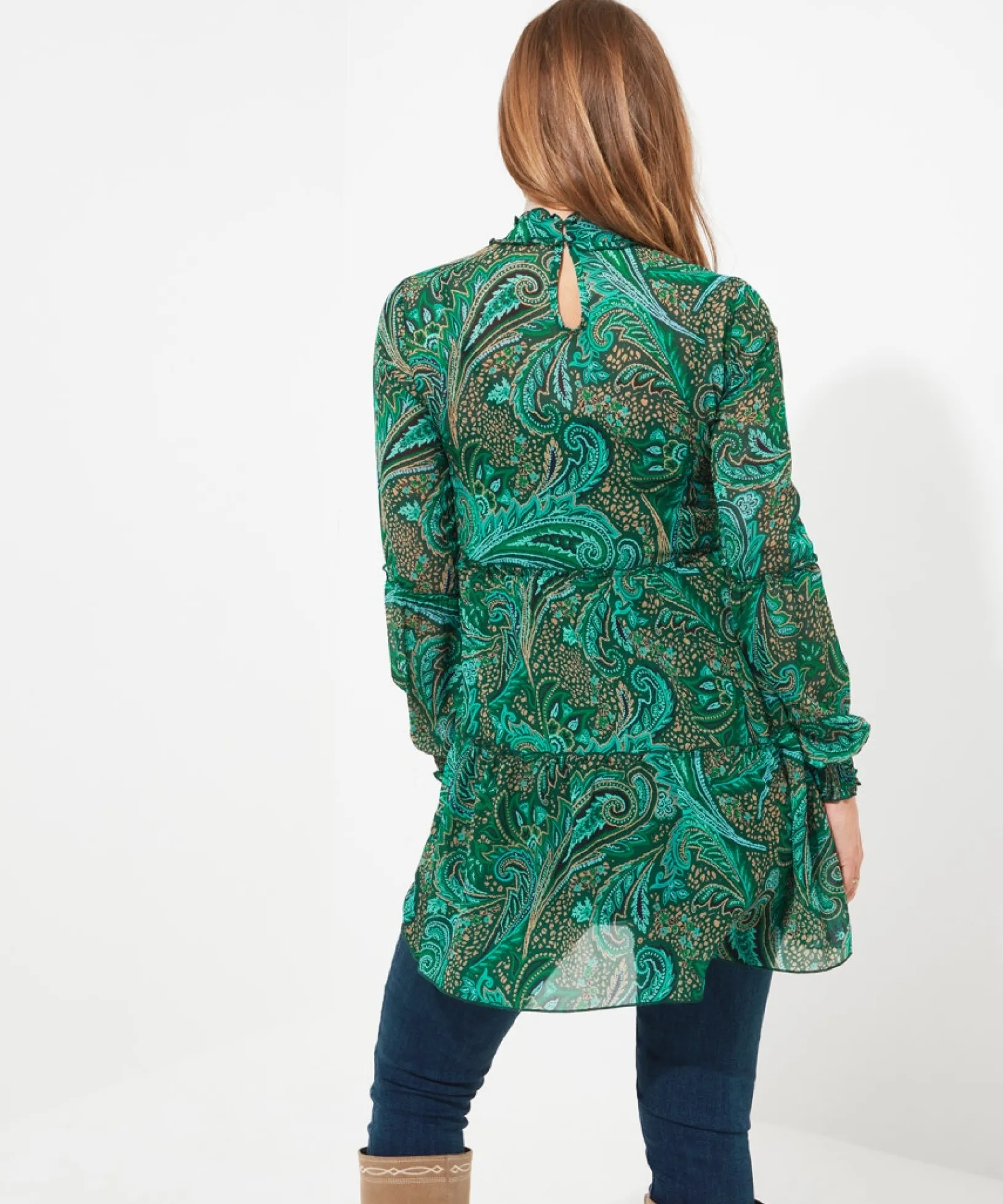 paisley_promise_tunic_dre_3.webp Tops, Tunics & Blouses | Sale Tops, Tunics & Blouses | Women's | Women's Joe Browns Paisley Promise Tunic Dress Green