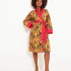 Pyjamas & Loungewear | Gifts | Sale Pyjamas & Loungewear | Women's | Women's | Women's Joe Browns Peacock Print Dressing Gown Gold