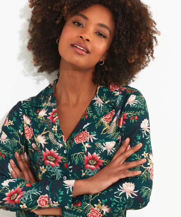 Pyjamas & Loungewear | Gifts | Sale Pyjamas & Loungewear | Sale Tops, Tunics & Blouses | Women's | Women's | Women's | Women's Joe Browns Print Pyjama Top Peacock