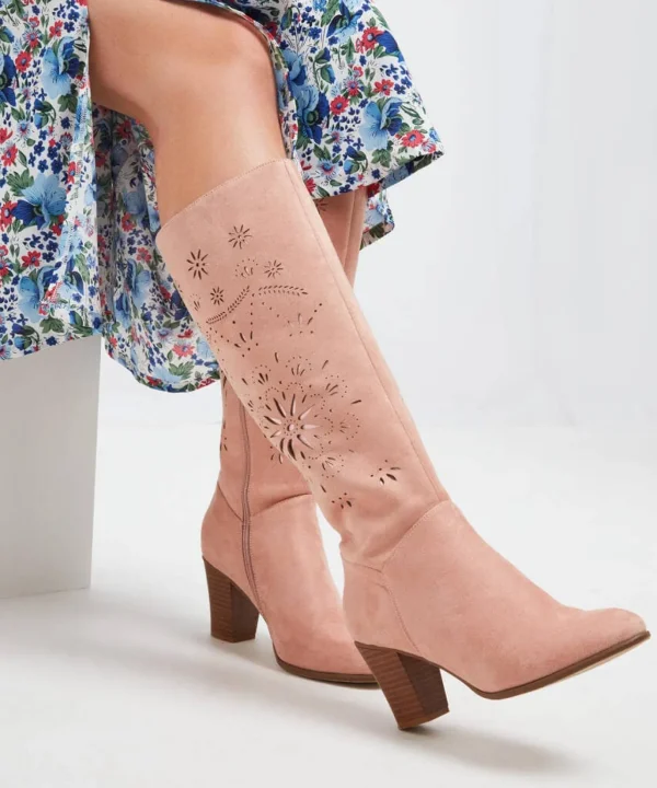 Sale Boots & Shoes | Women's Joe Browns Pearl River Laser Cut Boots Blush