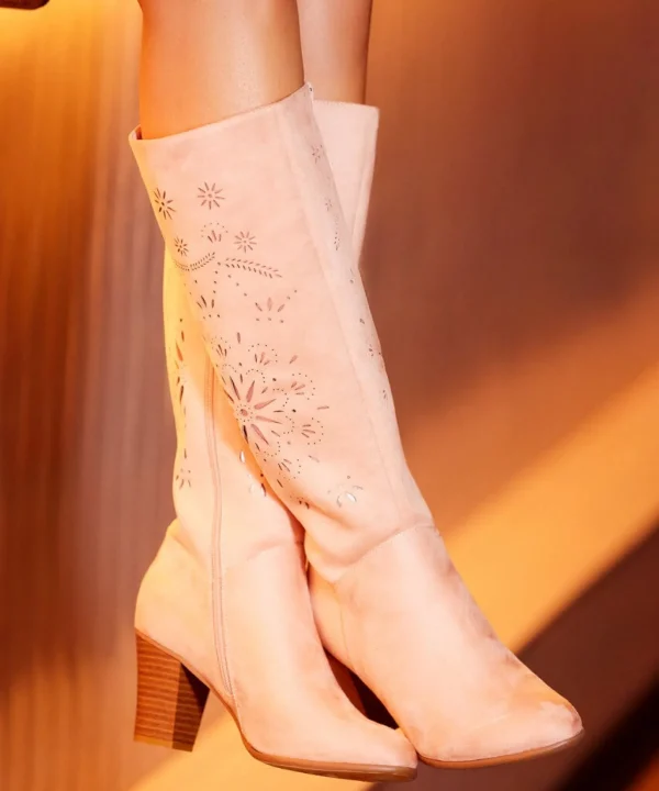 Sale Boots & Shoes | Women's Joe Browns Pearl River Laser Cut Boots Blush
