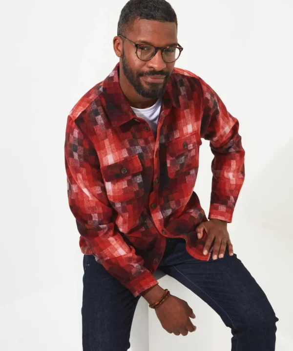 Shop Men's Collection | Funky Shirts | Shirts | Sale Shirts | Top Picks | Top Picks | Men，s | Men，s Joe Browns Perfect Pixel Shirt Dark Red