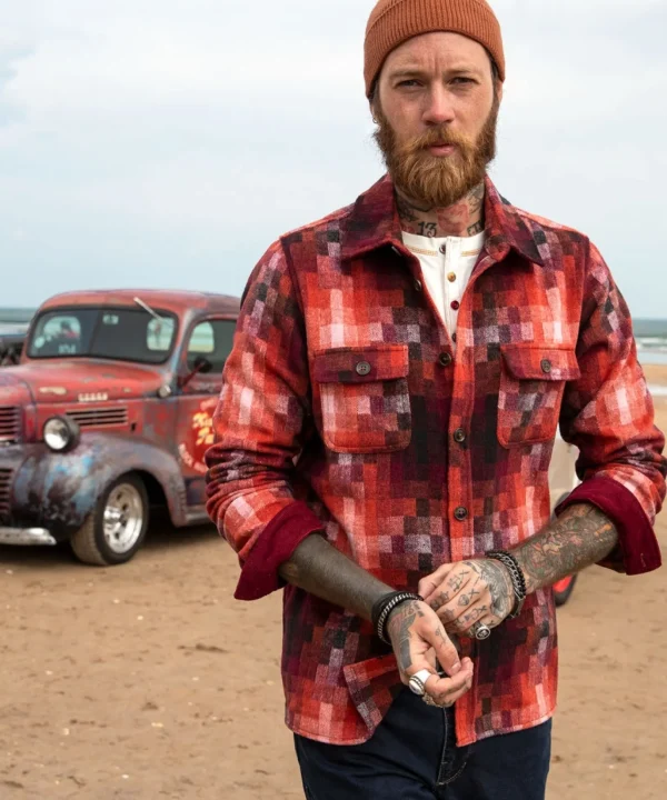 Shop Men's Collection | Funky Shirts | Shirts | Sale Shirts | Top Picks | Top Picks | Men，s | Men，s Joe Browns Perfect Pixel Shirt Dark Red