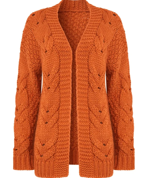 Cardigans & Coatigans | Sale Knitwear & Jumpers | Top Picks | Women's Joe Browns Perfect Slouchy Cardigan Burnt Orange / Black