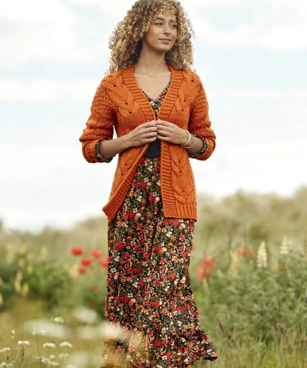 Cardigans & Coatigans | Sale Knitwear & Jumpers | Top Picks | Women's Joe Browns Perfect Slouchy Cardigan Burnt Orange / Black