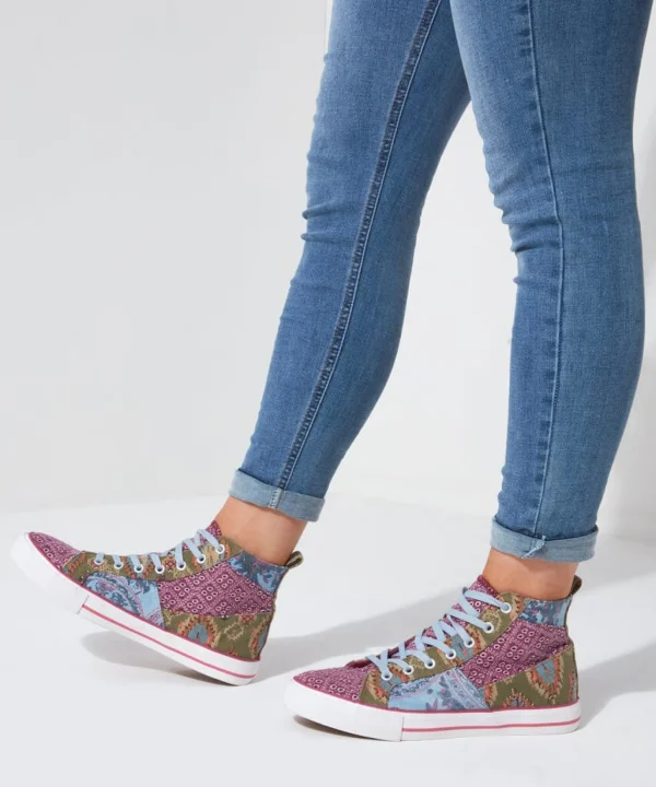 Sale Boots & Shoes | Women's Joe Browns Perfection Patchwork High Tops Multi
