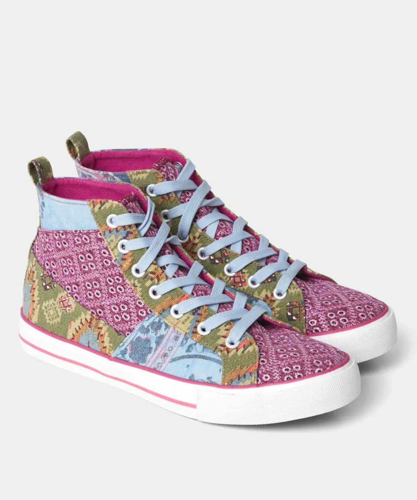 perfection_patchwork_high_3.webp Sale Boots & Shoes | Women's Joe Browns Perfection Patchwork High Tops Multi