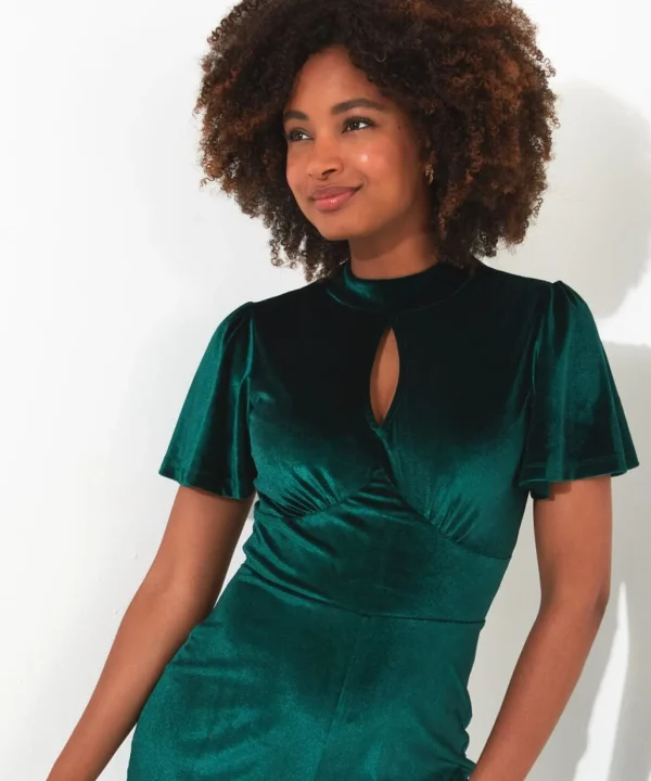 Shop Women's Collection | Occasion Outfits | Petite | Jumpsuits | Jeans & Trousers | Sale Jumpsuits | Sale Jeans & Trousers | Top Picks | Top Picks | Women's | Women's | Women's | Women's | Women's Joe Browns Perfection Velour Jumpsuit Green