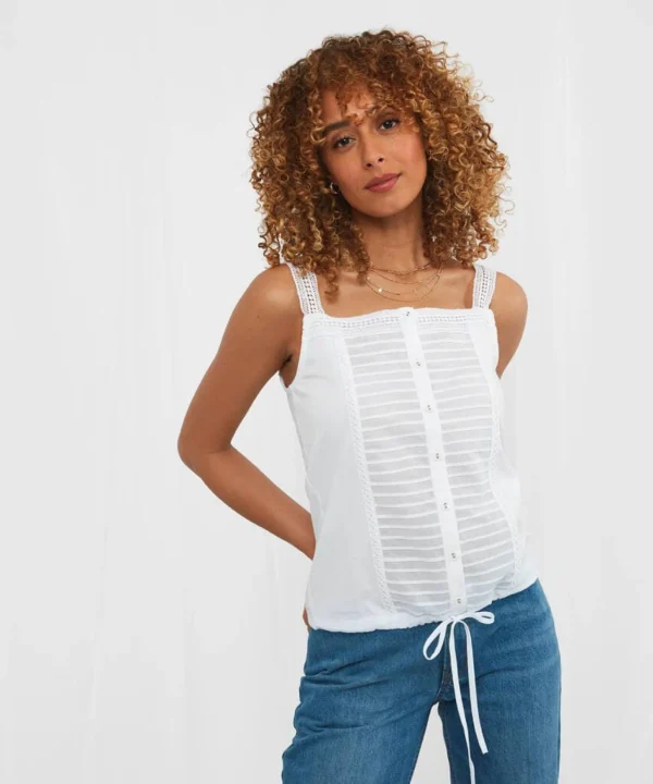 Sale Tops, Tunics & Blouses | Women's Joe Browns Pintuck Camisole Top White / Blue