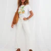 Sale Jeans & Trousers | Women's Joe Browns Pippa Wide Leg Jeans White / Pink