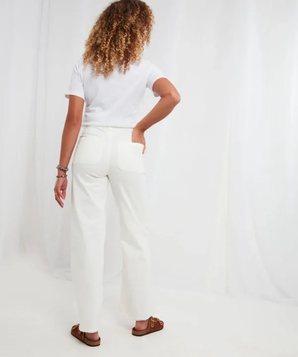 Sale Jeans & Trousers | Women's Joe Browns Pippa Wide Leg Jeans White / Pink