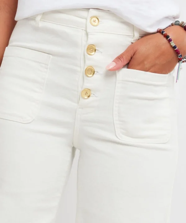 Sale Jeans & Trousers | Women's Joe Browns Pippa Wide Leg Jeans White / Pink