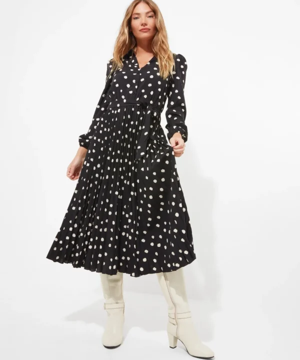 Shop Women's Collection | Vintage & Retro Dresses | Maxi Dresses | Party Dresses | Dresses | Sale Dresses | Top Picks | Top Picks | Top Picks | Top Picks | Women's | Women's Joe Browns Polly Spot Pleat Dress Black