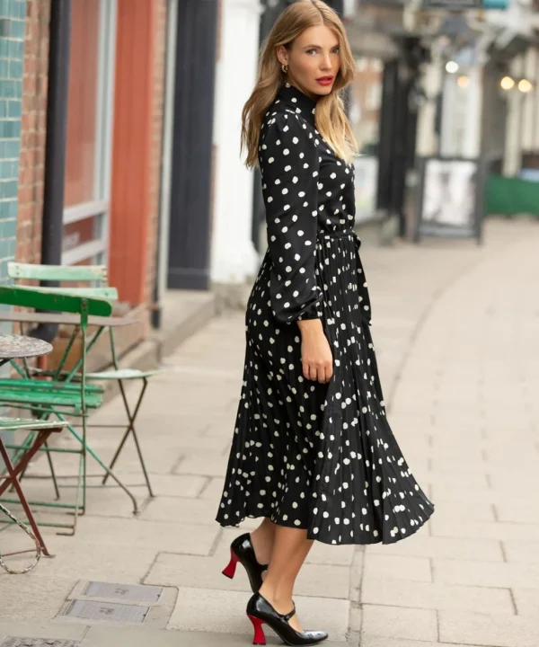 Shop Women's Collection | Vintage & Retro Dresses | Maxi Dresses | Party Dresses | Dresses | Sale Dresses | Top Picks | Top Picks | Top Picks | Top Picks | Women's | Women's Joe Browns Polly Spot Pleat Dress Black