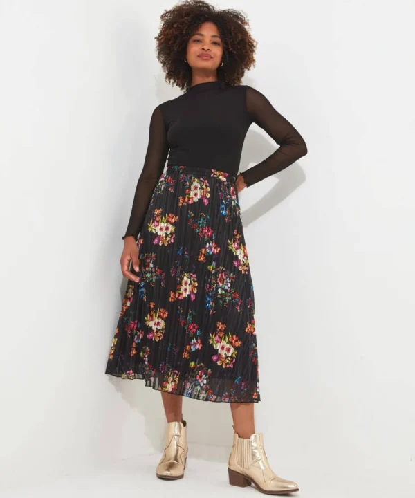 Occasion Outfits | Skirts | Sale Skirts | Top Picks | Women's | Women's Joe Browns Pop Of Colour Pleated Skirt Black
