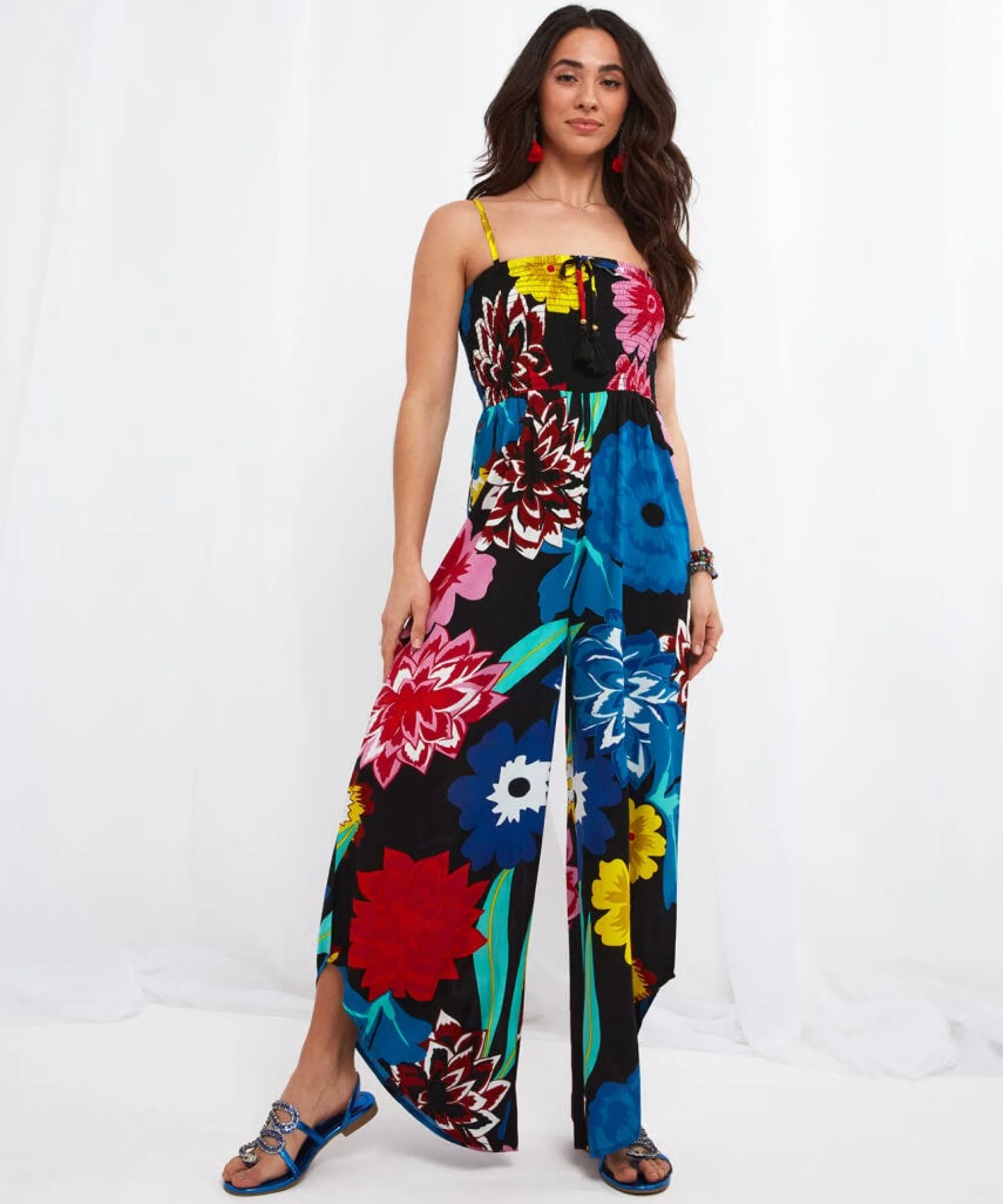 pop_of_fun_jumpsuit_0.webp Sale Jumpsuits | Sale Jeans & Trousers | Women's | Women's Joe Browns Pop Of Fun Jumpsuit Multi