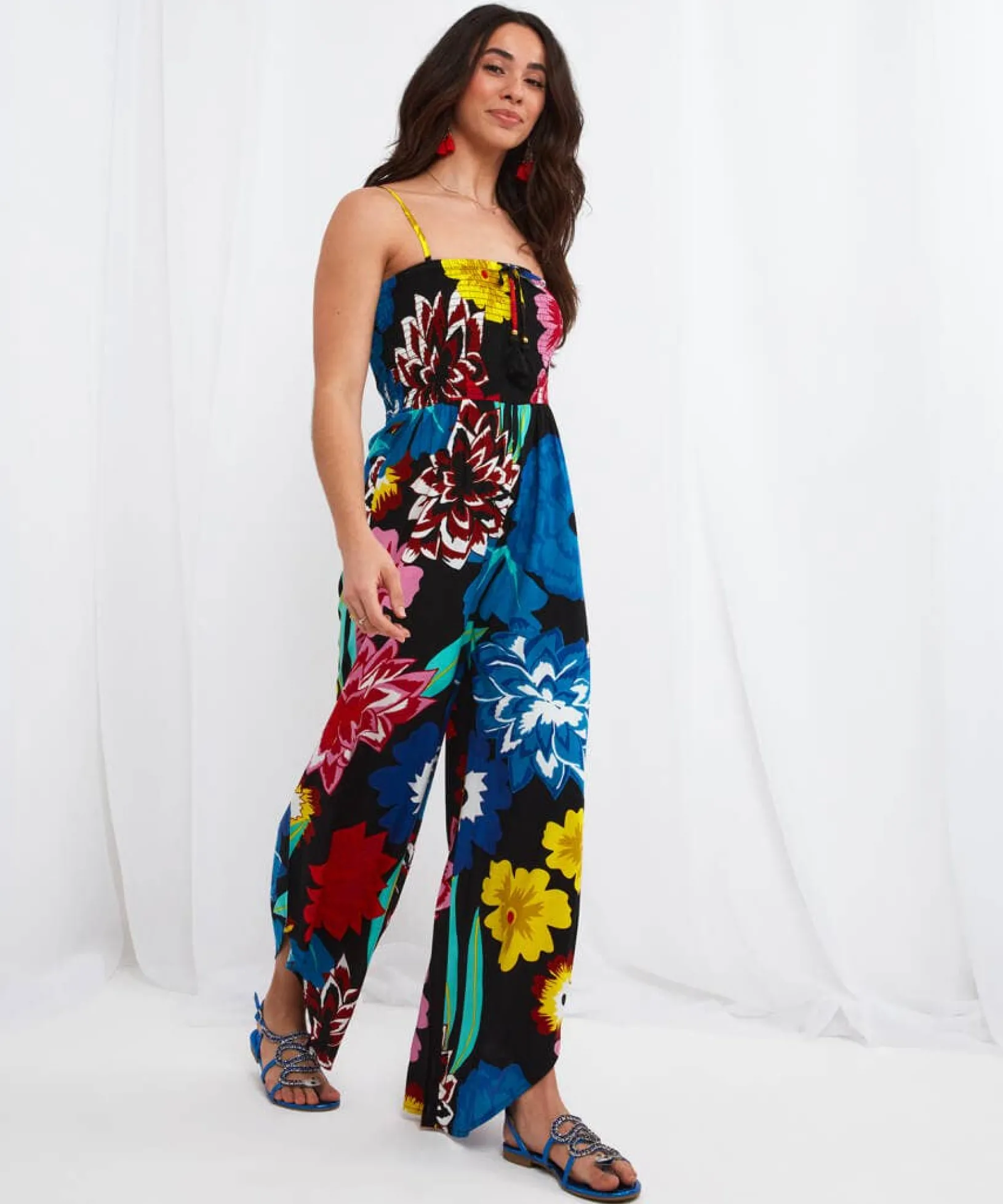 pop_of_fun_jumpsuit_2.webp Sale Jumpsuits | Sale Jeans & Trousers | Women's | Women's Joe Browns Pop Of Fun Jumpsuit Multi
