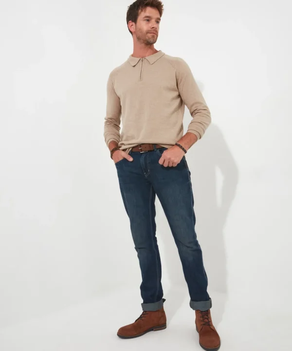 Shop Men's Collection | Knitwear & Jumpers | Sale Knitwear & Jumpers | Top Picks | Men，s | Men，s Joe Browns Premium Knitted Polo Oatmeal