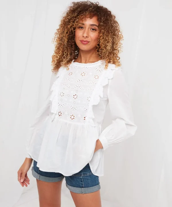 Sale Tops, Tunics & Blouses | Women's Joe Browns Prettiest Broderie Top White