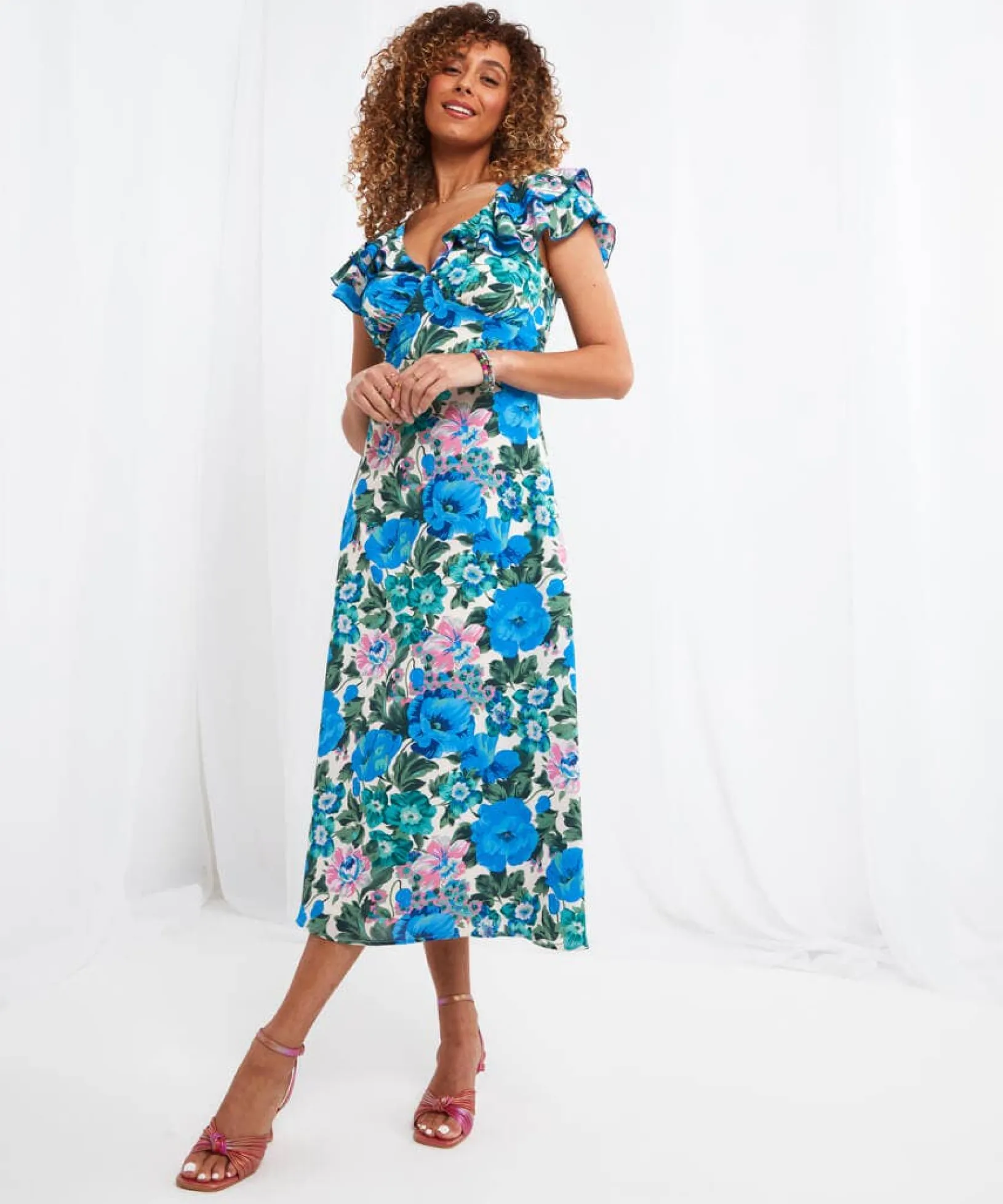 prettiest_floral_dress_2.webp Sale Dresses | Women's Joe Browns Prettiest Floral Dress Blue