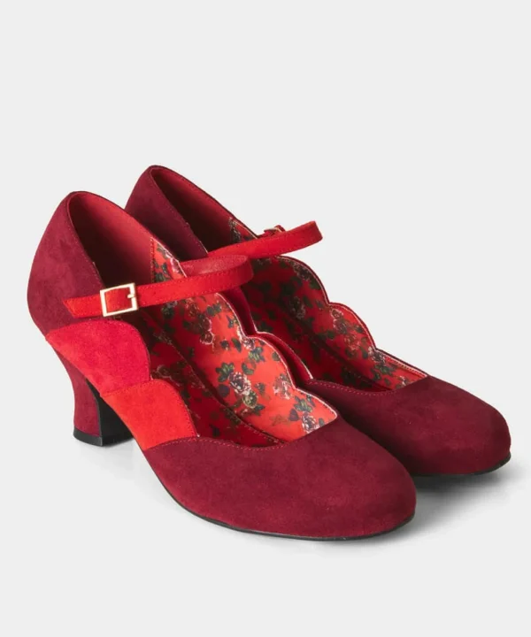 Party Footwear | Boots & Shoes | Sale Boots & Shoes | Top Picks | Women's | Women's Joe Browns Rebel Art Deco Mary Jane Shoes Burgundy