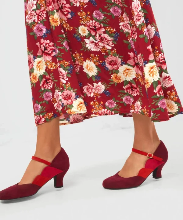 Party Footwear | Boots & Shoes | Sale Boots & Shoes | Top Picks | Women's | Women's Joe Browns Rebel Art Deco Mary Jane Shoes Burgundy