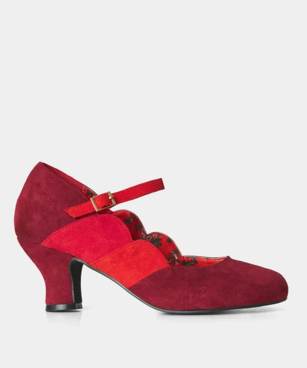Party Footwear | Boots & Shoes | Sale Boots & Shoes | Top Picks | Women's | Women's Joe Browns Rebel Art Deco Mary Jane Shoes Burgundy