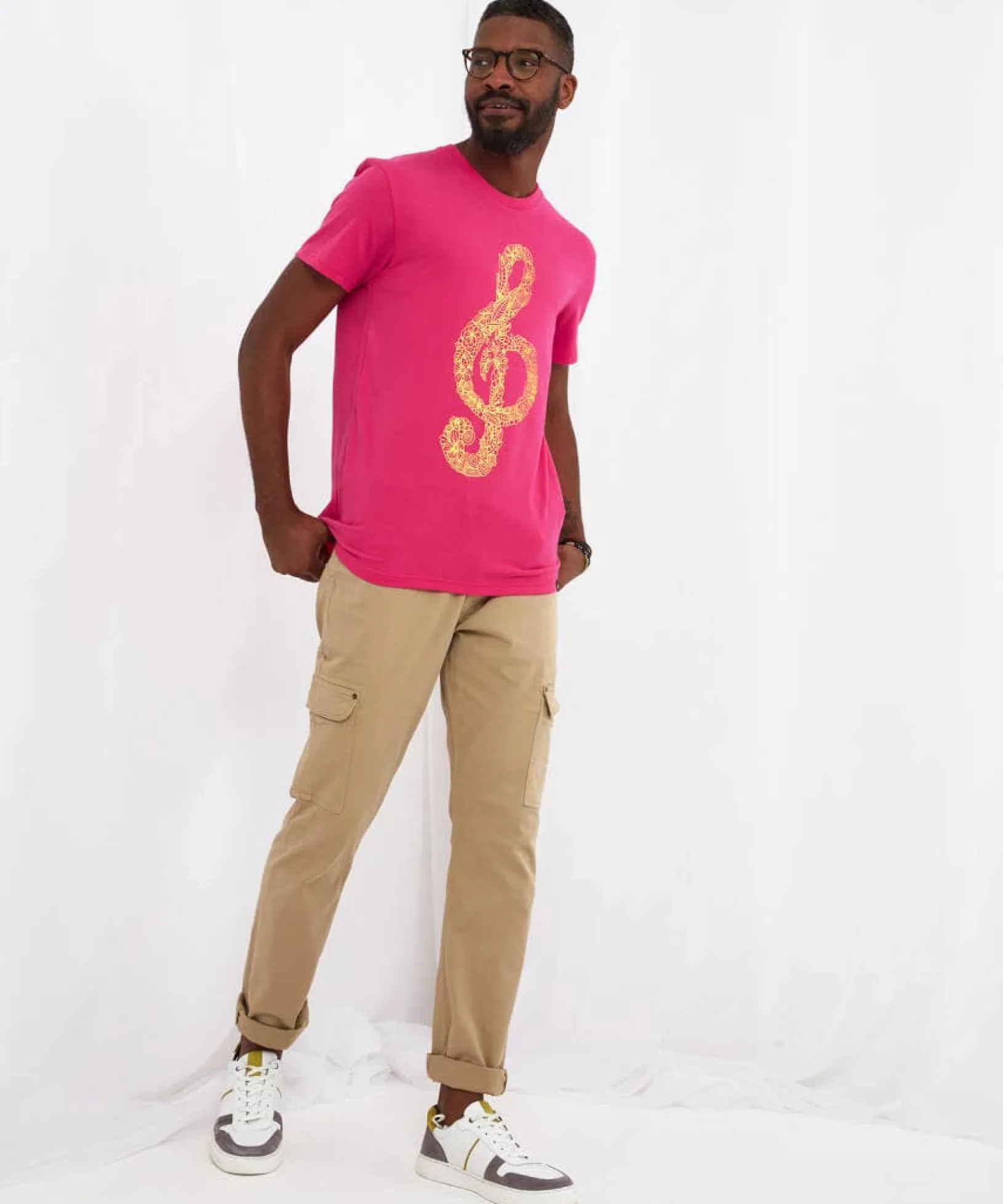 right_note_tee_2.webp Sale Tops & T-Shirts | Men,s Joe Browns Right Note Tee Pink