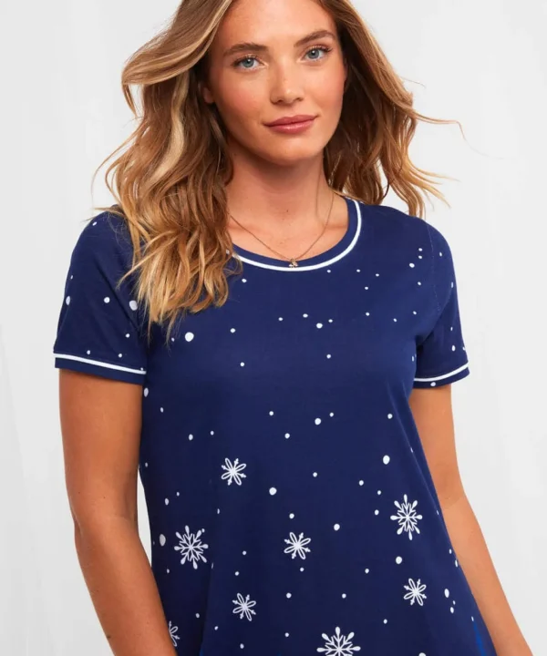 Half Price Christmas Styles | Sale Pyjamas & Loungewear | Women's | Women's Joe Browns Rocking Robin Nightie Navy