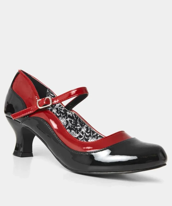 Boots & Shoes | Sale Boots & Shoes | Women's | Women's Joe Browns Salsa Cafe Patent Shoes Black/Red
