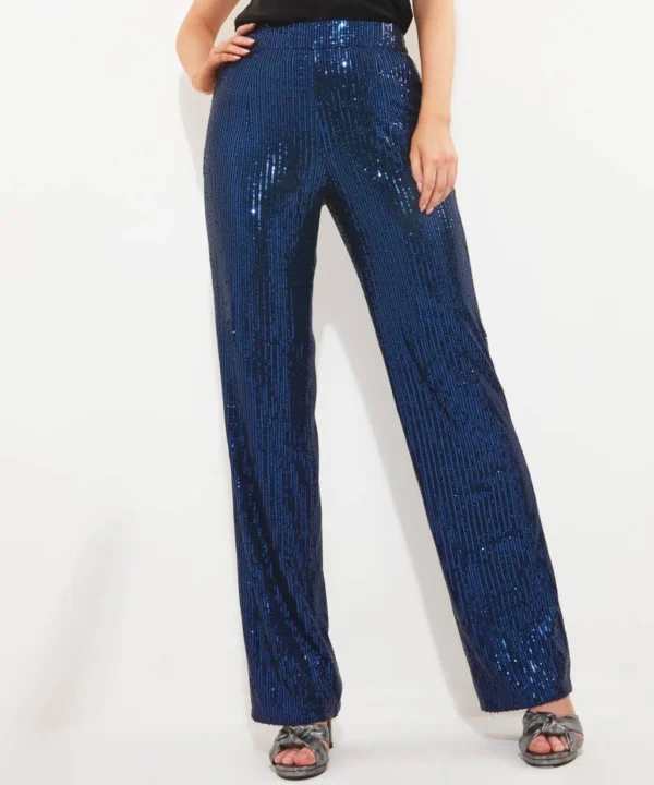 Shop Women's Collection | Occasion Outfits | Jeans & Trousers | Sale Jeans & Trousers | Top Picks | Top Picks | Women's | Women's Joe Browns Sassy Sequin Trousers Blue