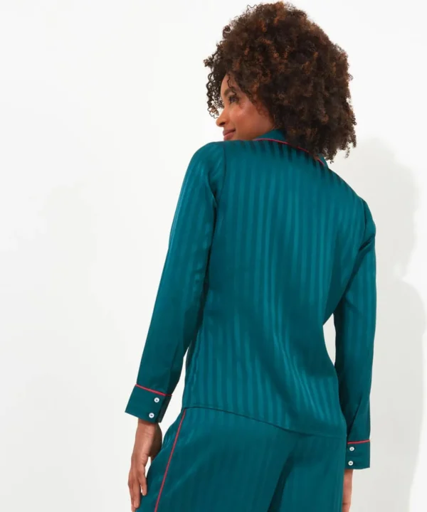 Pyjamas & Loungewear | Gifts | Sale Pyjamas & Loungewear | Sale Tops, Tunics & Blouses | Women's | Women's | Women's | Women's Joe Browns Satin Stripe Pyjama Top Teal