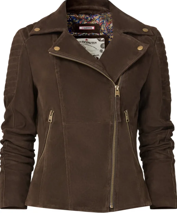 Shop Women's Collection | Leather Jackets & Clothing | Top Picks | Women's Joe Browns Sensational Suede Jacket Chocolate Brown