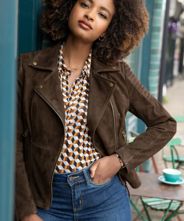 Shop Women's Collection | Leather Jackets & Clothing | Top Picks | Women's Joe Browns Sensational Suede Jacket Chocolate Brown
