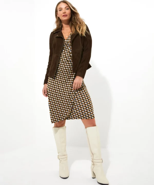 Shop Women's Collection | Leather Jackets & Clothing | Top Picks | Women's Joe Browns Sensational Suede Jacket Chocolate Brown