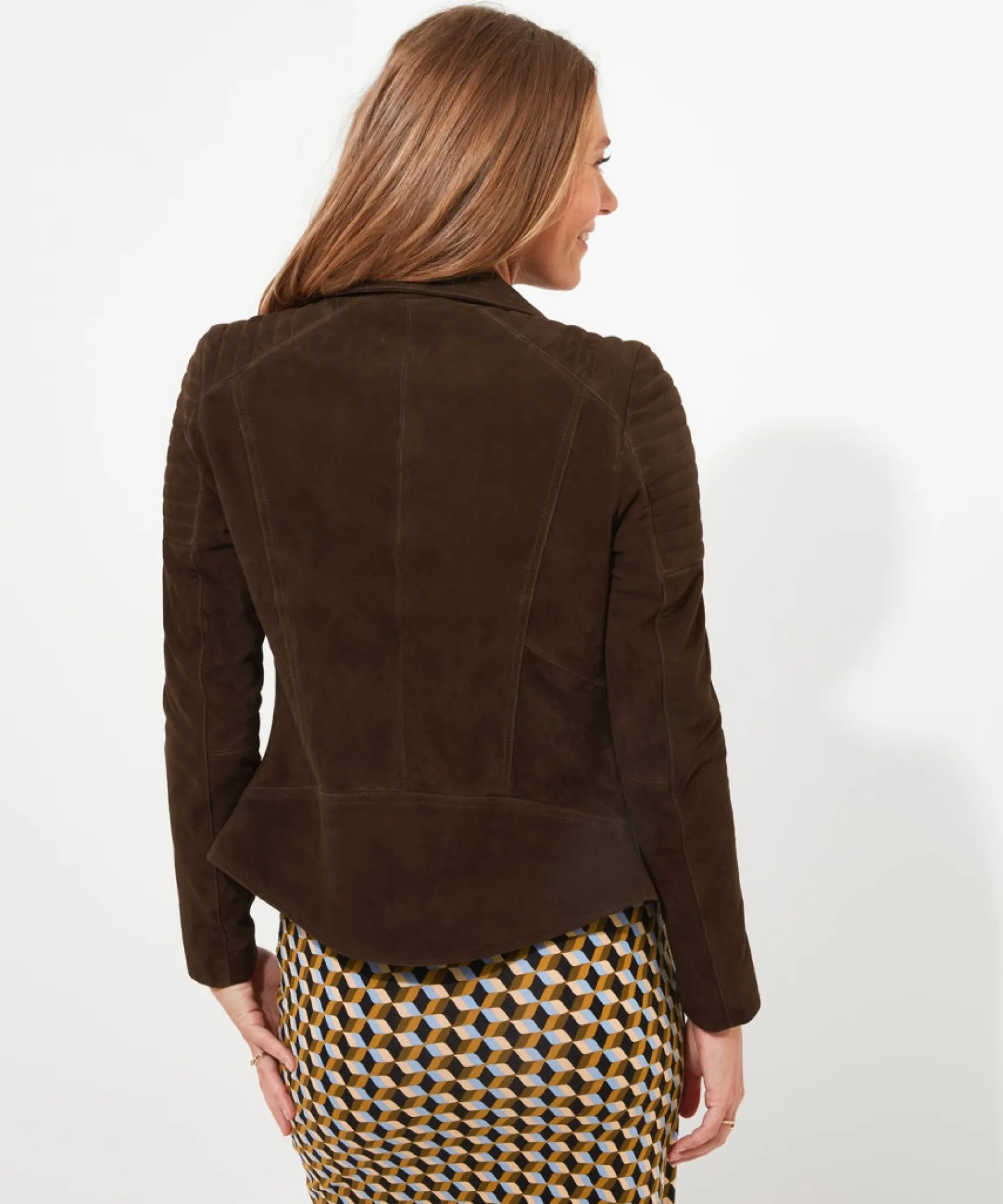 sensational_suede_jacket_4.webp Shop Women's Collection | Leather Jackets & Clothing | Top Picks | Women's Joe Browns Sensational Suede Jacket Chocolate Brown
