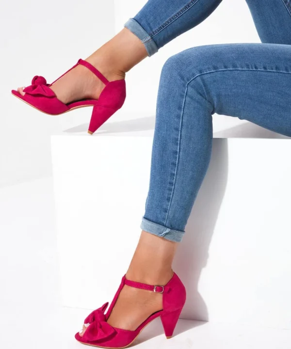 Boots & Shoes | Sale Boots & Shoes | Women's | Women's Joe Browns Sensational T-Bar Shoes Hot Pink / Bright Blue