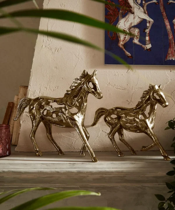 Living Room | Bedroom | Endless Sunsets | Nature Décor | Animal Décor | Home Accessories | Home | Home | Home | Home | Home | Home Joe Browns Set Of 2 Cast Iron Antique Horse Statues Gold