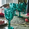 Kitchen | Home Joe Browns Set Of 6 Deco Face Wine Glasses Green