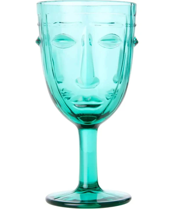 Kitchen | Home Joe Browns Set Of 6 Deco Face Wine Glasses Green