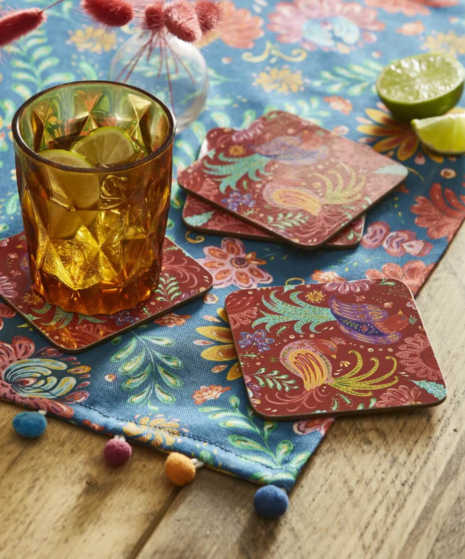 set_of__folk_floral_coast_0.webp Floral Décor | Nature Décor | Kitchen | Sale Kitchen & Dining | Home | Home | Home | Home Joe Browns Set Of 4 Folk Floral Coasters Multi